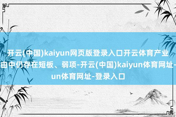 开云(中国)kaiyun网页版登录入口开云体育产业数字化经由中仍存在短板、弱项-开云(中国)kaiyun体育网址-登录入口
