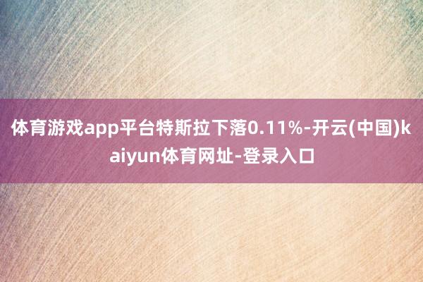 体育游戏app平台特斯拉下落0.11%-开云(中国)kaiyun体育网址-登录入口
