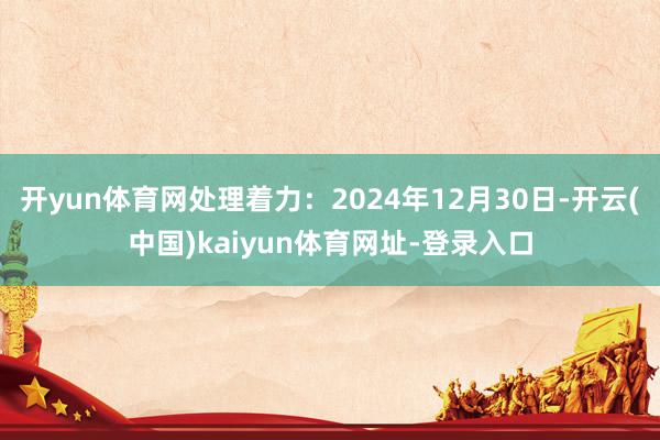 开yun体育网处理着力:2024年12月30日-开云(中国)kaiyun体育网址-登录入口