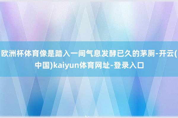 欧洲杯体育像是踏入一间气息发酵已久的茅厕-开云(中国)kaiyun体育网址-登录入口