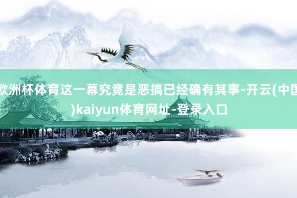 欧洲杯体育这一幕究竟是恶搞已经确有其事-开云(中国)kaiyun体育网址-登录入口