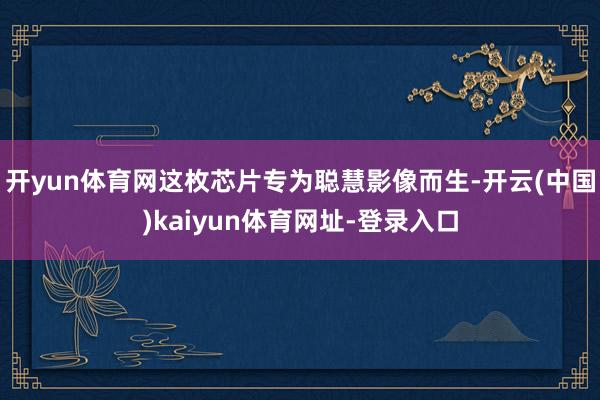 开yun体育网这枚芯片专为聪慧影像而生-开云(中国)kaiyun体育网址-登录入口