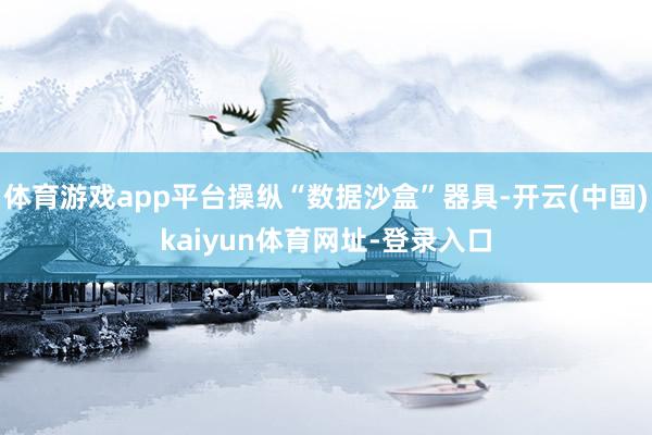 体育游戏app平台操纵“数据沙盒”器具-开云(中国)kaiyun体育网址-登录入口