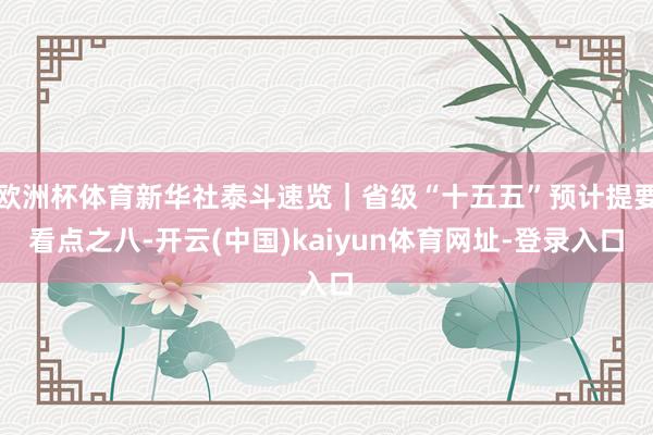 欧洲杯体育新华社泰斗速览｜省级“十五五”预计提要看点之八-开云(中国)kaiyun体育网址-登录入口
