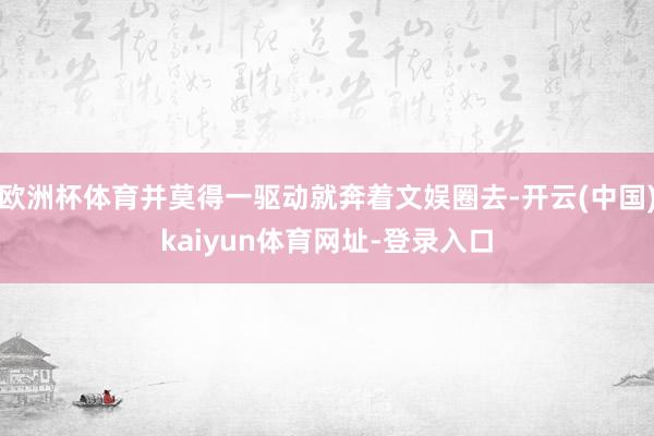 欧洲杯体育并莫得一驱动就奔着文娱圈去-开云(中国)kaiyun体育网址-登录入口
