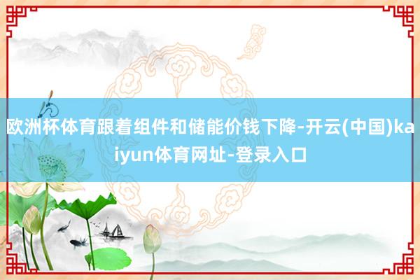 欧洲杯体育跟着组件和储能价钱下降-开云(中国)kaiyun体育网址-登录入口