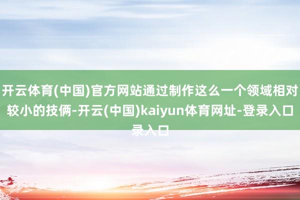 开云体育(中国)官方网站通过制作这么一个领域相对较小的技俩-开云(中国)kaiyun体育网址-登录入口