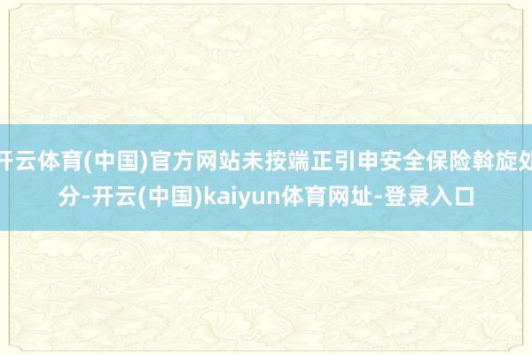 开云体育(中国)官方网站未按端正引申安全保险斡旋处分-开云(中国)kaiyun体育网址-登录入口