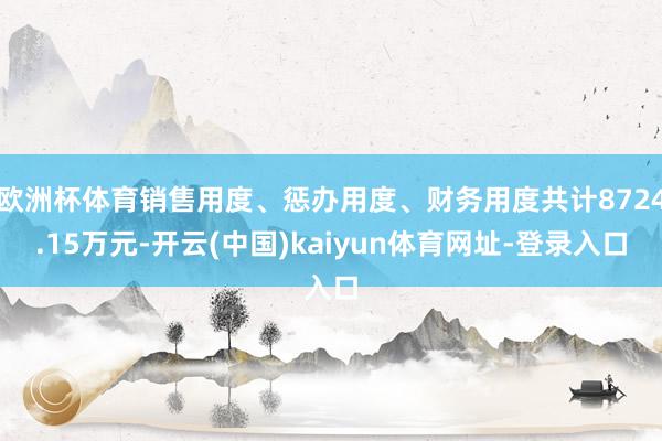 欧洲杯体育销售用度、惩办用度、财务用度共计8724.15万元-开云(中国)kaiyun体育网址-登录入口