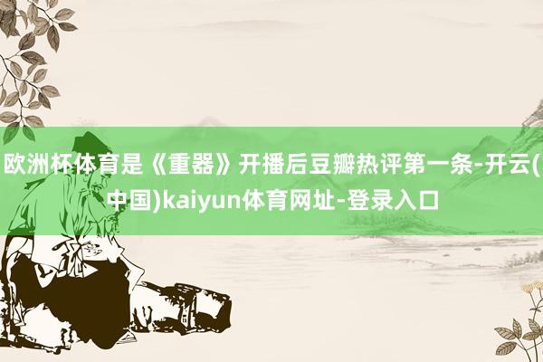 欧洲杯体育是《重器》开播后豆瓣热评第一条-开云(中国)kaiyun体育网址-登录入口
