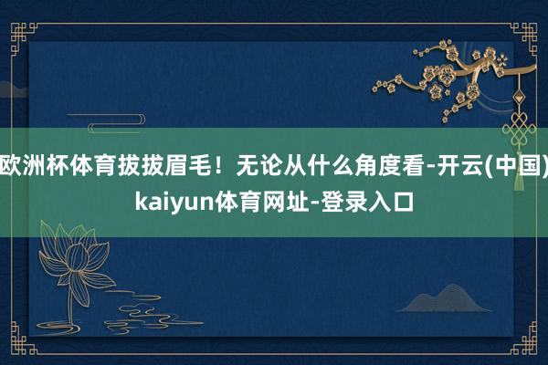 欧洲杯体育拔拔眉毛！无论从什么角度看-开云(中国)kaiyun体育网址-登录入口