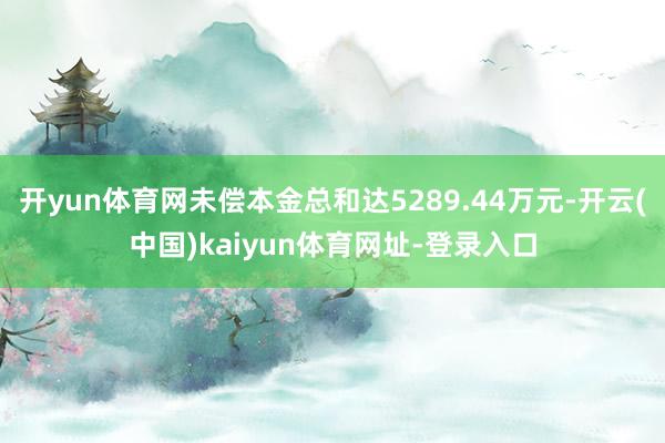 开yun体育网未偿本金总和达5289.44万元-开云(中国)kaiyun体育网址-登录入口
