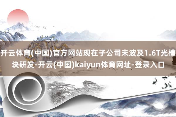 开云体育(中国)官方网站现在子公司未波及1.6T光模块研发-开云(中国)kaiyun体育网址-登录入口