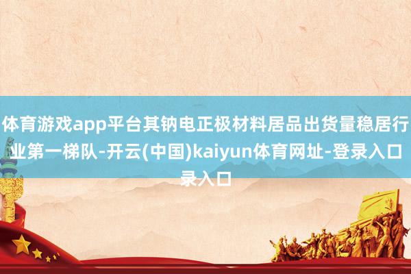 体育游戏app平台其钠电正极材料居品出货量稳居行业第一梯队-开云(中国)kaiyun体育网址-登录入口